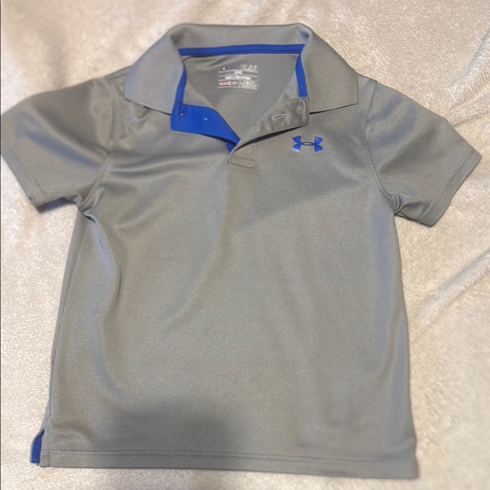 Under Armour Gray and Blue Performance Polo